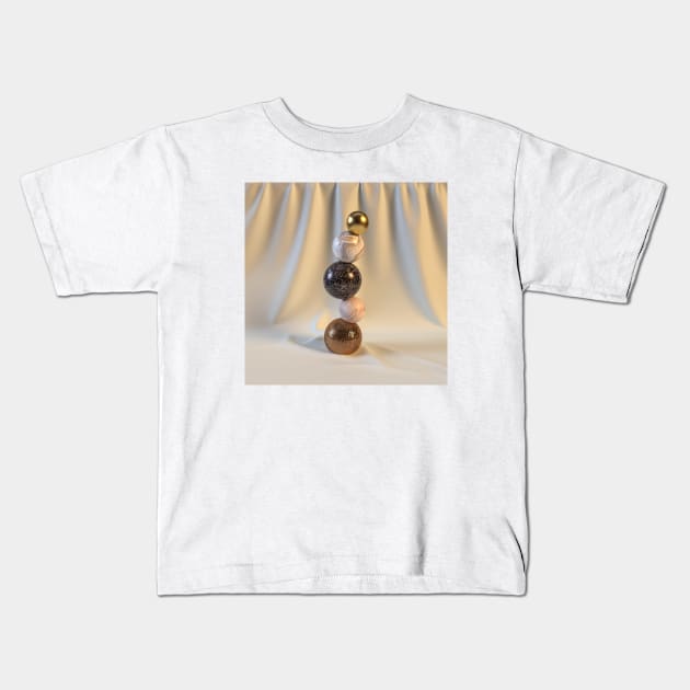 3d balance Kids T-Shirt by eve__3d